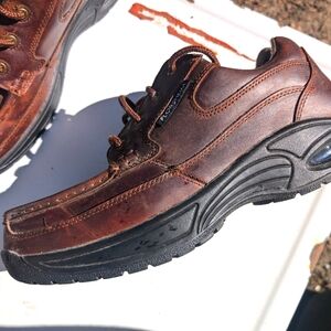 Vtg Florsheim Steel Toe Loafers Brown Leather Men's Shoes 12EEE Canoe Moc Toe Ox